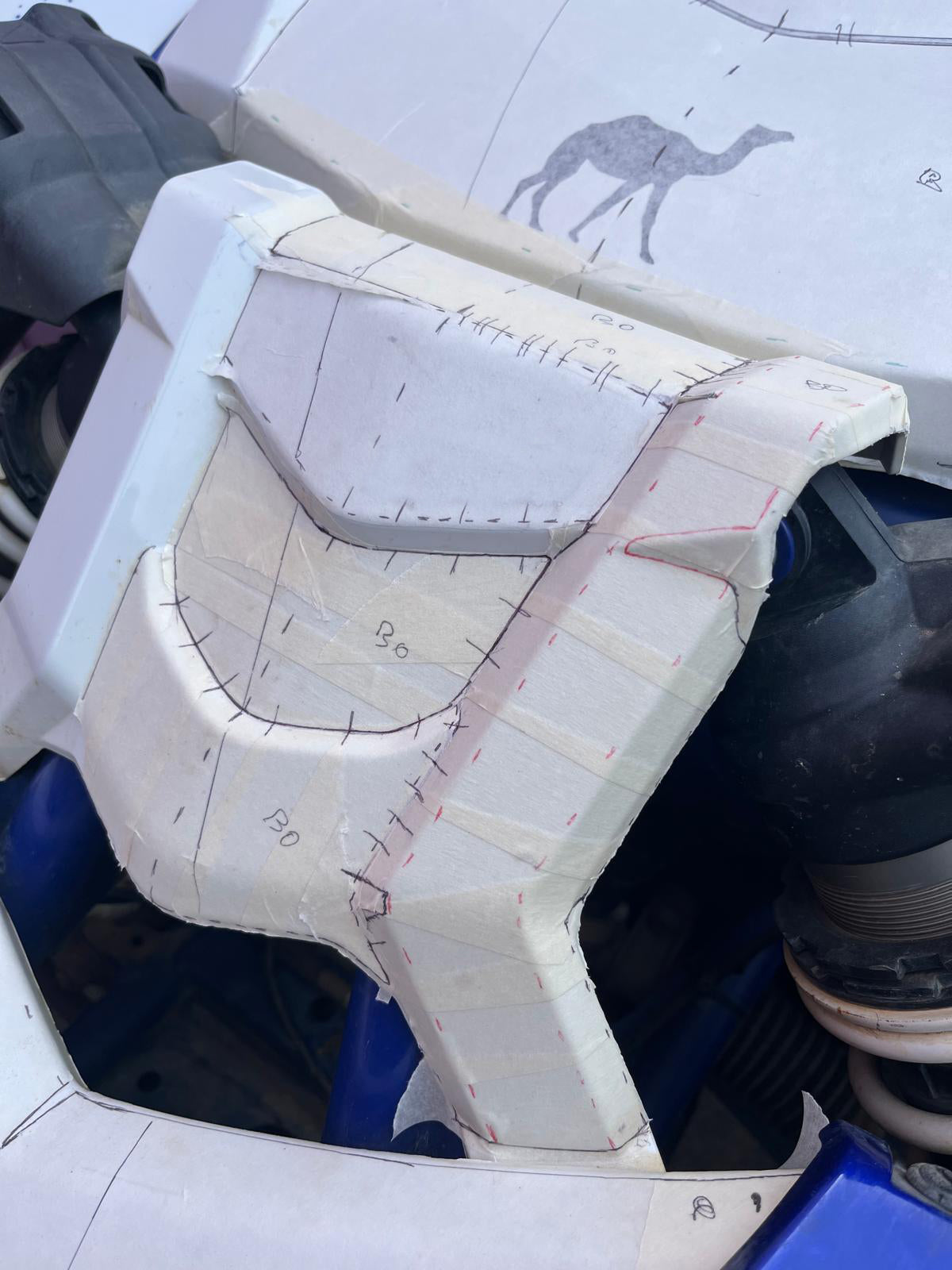 Yamaha YXZ1000R Front Hood Graphic Template (2016–2018)