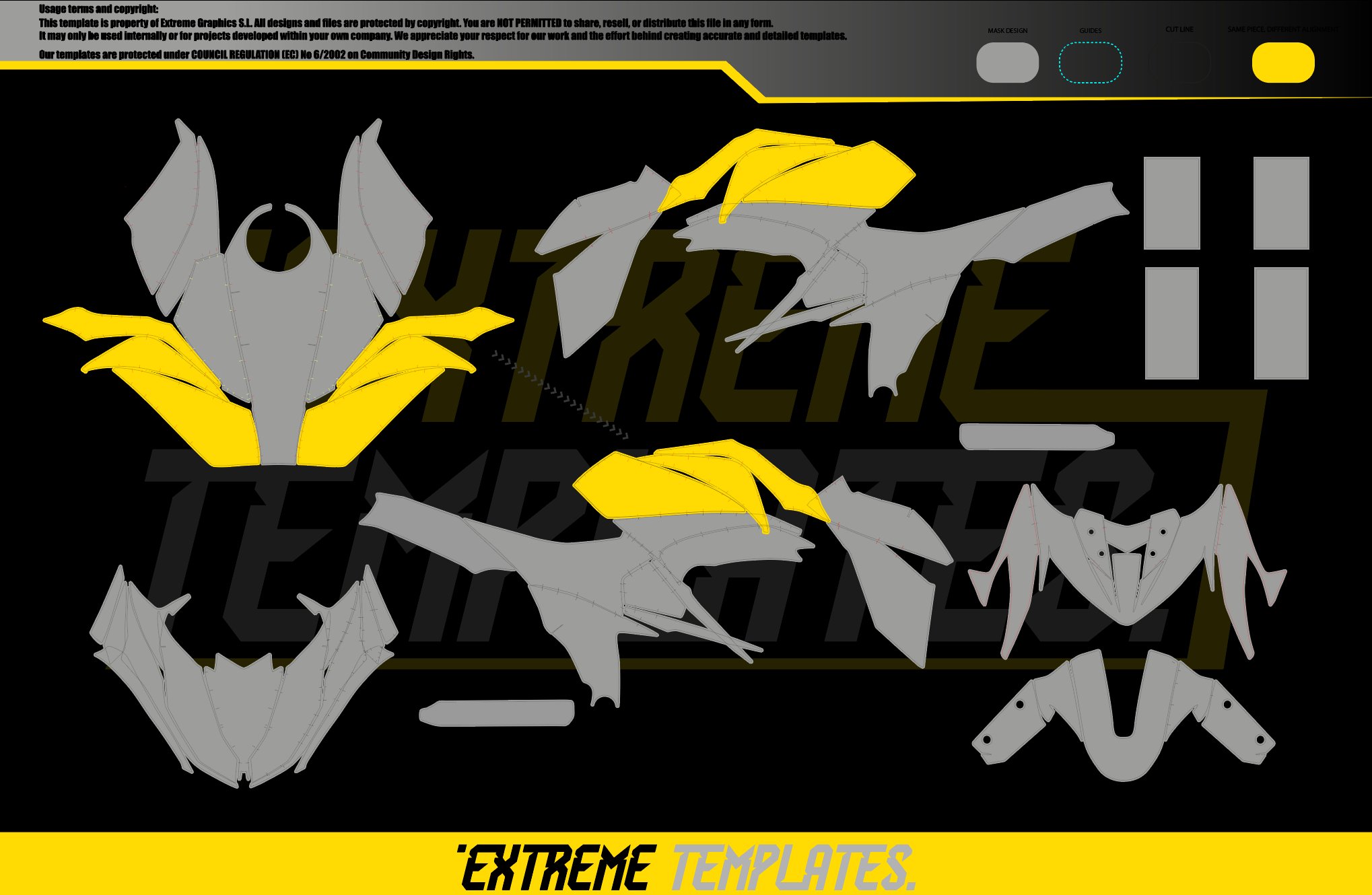 Kawasaki Z800 2013-2016 vector graphics template - digital download by Extreme Templates